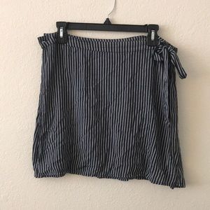 American Eagle Blue Striped Wrap Skirt